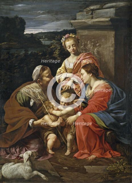 Virgin and child with John the Baptist as a Boy, Saint Elizabeth and Saint Catherine, 1625-1626. Artist: Vouet, Simon (1590-1649)