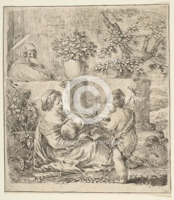 Virgin and Child with St. John the Baptist and St. Elizabeth, ca. 1641. Creator: Stefano della Bella.