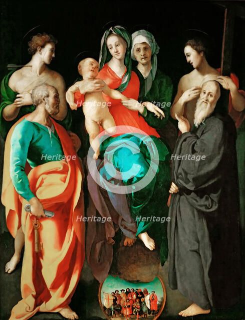 Virgin and Child with Saint Anne and Four Saints, ca 1525-1528. Creator: Pontormo (1494-1557).