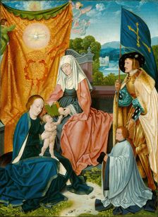 Virgin and Child with Saint Anne, Saint Gereon, and a Donor, c. 1520. Creator: Bartholomaeus Bruyn the Elder