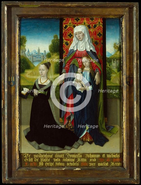 Virgin and Child with Saint Anne Presenting Anna van Nieuwenhove, 1479-82. Creator: Master of the Saint Ursula Legend.