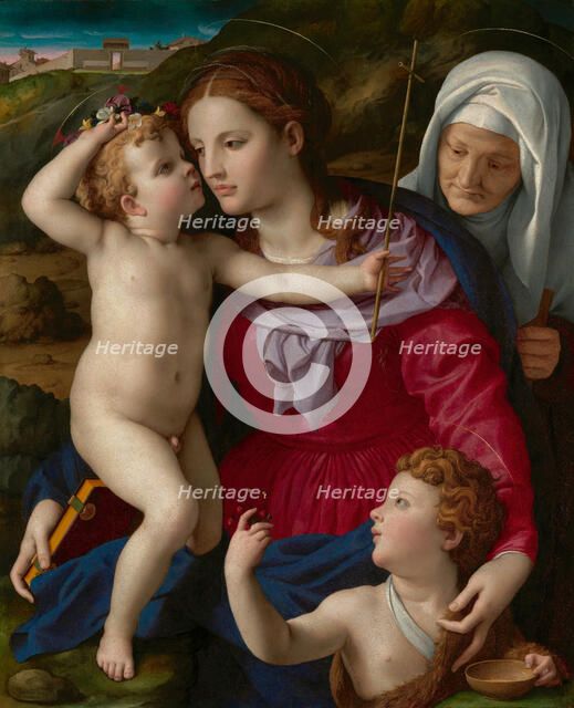 Virgin and Child with Saint Elizabeth and Saint John the Baptist, about 1540-1545. Creator: Agnolo Bronzino.