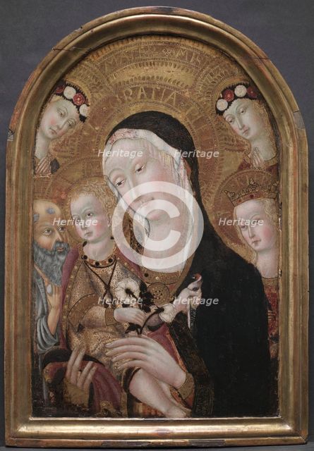 Virgin and Child with Saint Jerome and Saint Catherine of Alexandria, c. 1450. Creator: Carolino da Viterbo (Italian).