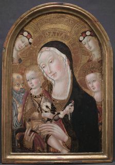 Virgin and Child with Saint Jerome and Saint Catherine of Alexandria, c. 1450. Creator: Carolino da Viterbo (Italian)