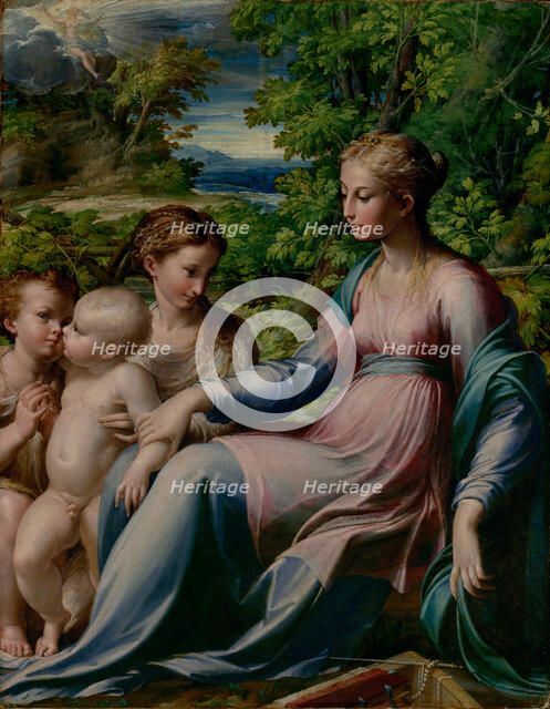Virgin and Child with Saint John the Baptist and Mary Magdalene, about 1535-1540. Creator: Parmigianino.