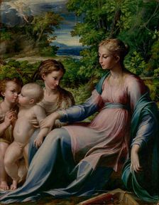 Virgin and Child with Saint John the Baptist and Mary Magdalene, about 1535-1540. Creator: Parmigianino