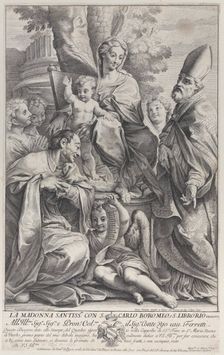Virgin and Child with Saint Liborius and Carlo Borromeo, 1693-95., 1693-95. Creator: Nicolas Dorigny