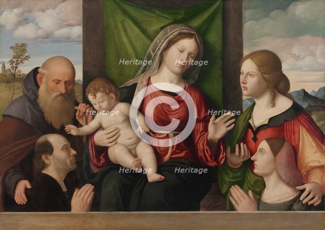 Virgin and Child with Saints and Donors, c. 1515. Creator: Giovanni Battista Cima da Conegliano (Italian, ca. 1459-1518); Workshop, and.