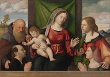 Virgin and Child with Saints and Donors, c. 1515. Creator: Giovanni Battista Cima da Conegliano (Italian, ca. 1459-1518); Workshop, and