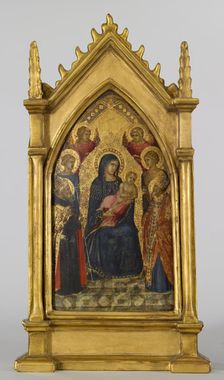 Virgin and Child with Saints Augustine, Nicholas (?), Catherine (?), Lucy, and Angels, c1340-1345. Creator: Pietro Lorenzetti