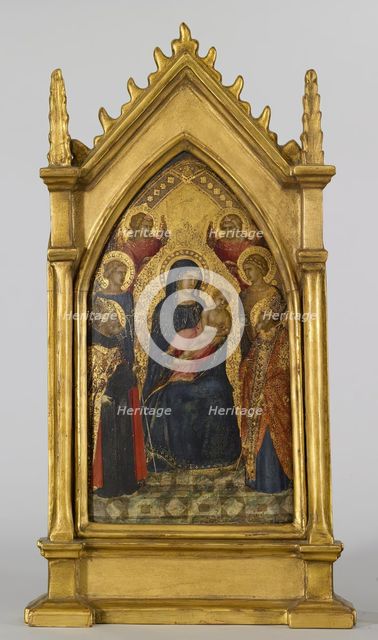 Virgin and Child with Saints Augustine, Nicholas (?), Catherine (?), Lucy, and Angels, c1340-1345. Creator: Pietro Lorenzetti.