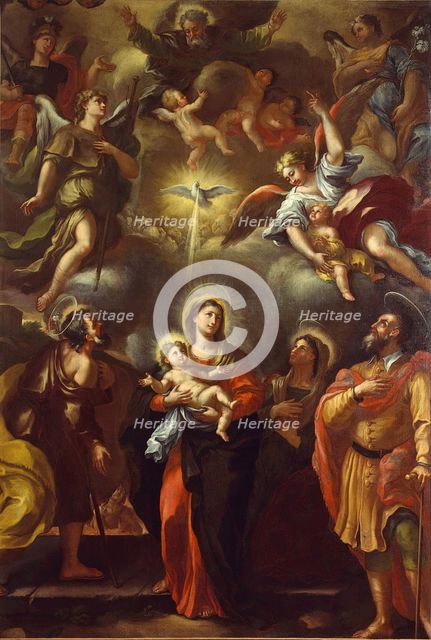 Virgin and child with Saints, c. 1710. Creator: Del Pò, Giacomo (1654-1726).
