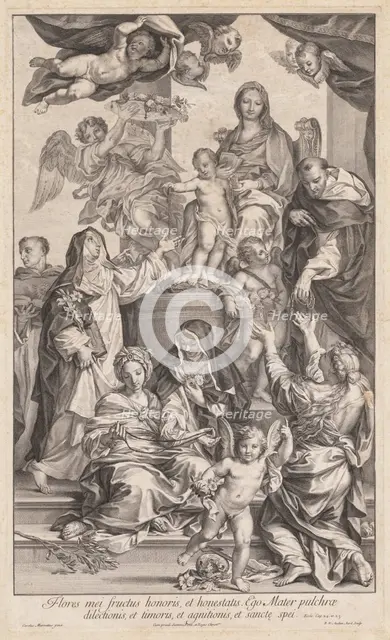 Virgin and Child with Saints, c. 1720-1730. Creator: Robert van Audenaerd (Dutch, 1663-1743).