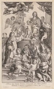 Virgin and Child with Saints, c. 1720-1730. Creator: Robert van Audenaerd (Dutch, 1663-1743)