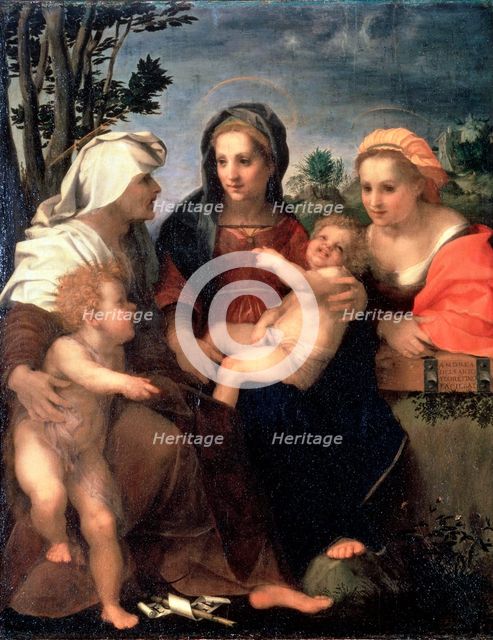 'Virgin and Child with Saints Catherine, Elisabeth and John the Baptist', 1510s.  Artist: Andrea del Sarto
