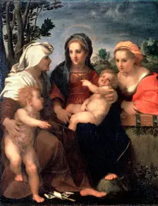 Virgin and Child with Saints Catherine, Elisabeth and John the Baptist 1510s. Artist: Andrea del Sarto