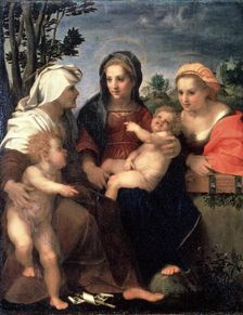 Virgin and Child with Saints Catherine, Elisabeth and John the Baptist 1510s. Artist: Andrea del Sarto