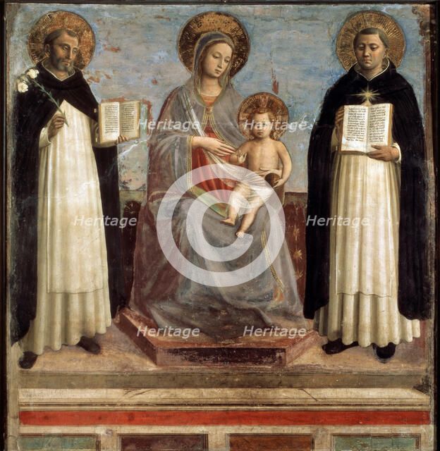 'Virgin and Child with Saints Dominicus and Thomas Aquinas', 1424-1430. Artist: Fra Angelico