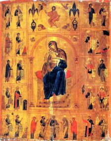 Virgin and Child with Saints, early 12th century. Creator: Byzantine icon