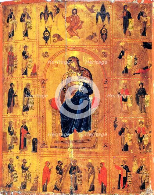 Virgin and Child with Saints, early 12th century.  Creator: Byzantine icon.