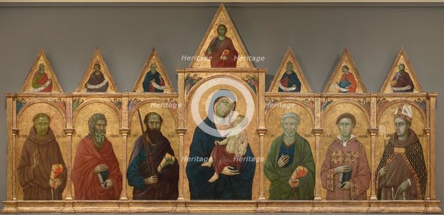 Virgin and Child with Saints Francis, Andrew, Paul, Peter, Stephen, and Louis of Toulouse, c1317-21 Creator: Ugolino da Siena.