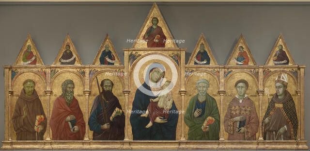 Virgin and Child with Saints Francis, Andrew, Paul, Peter, Stephen, and Louis of Toulouse, c1317-21 Creator: Ugolino da Siena.