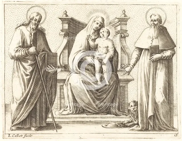 Virgin and Child with Saints James and Jerome, 1608/1611. Creator: Jacques Callot.