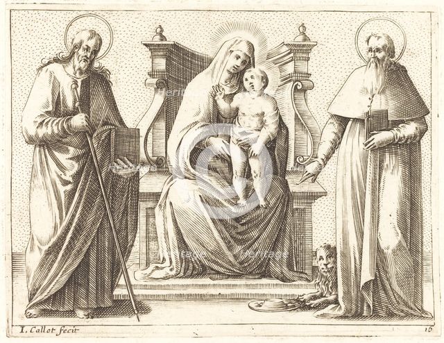 Virgin and Child with Saints James and Jerome, 1608/1611. Creator: Jacques Callot.