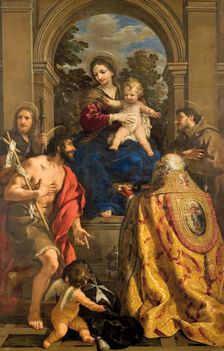 Virgin and child with Saints James, John the Baptist, Pope Stephen I and Francis