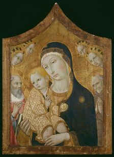 Virgin and Child with Saints Jerome, Bernardino of Siena, and Angels, 1450/60. Creator: Sano di Pietro