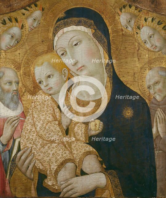 Virgin and Child with Saints Jerome, Bernardino of Siena, and Angels, 1450/60. Creator: Sano di Pietro.