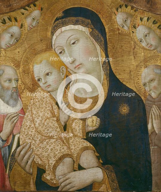 Virgin and Child with Saints Jerome, Bernardino of Siena, and Angels, 1450/60. Creator: Sano di Pietro.