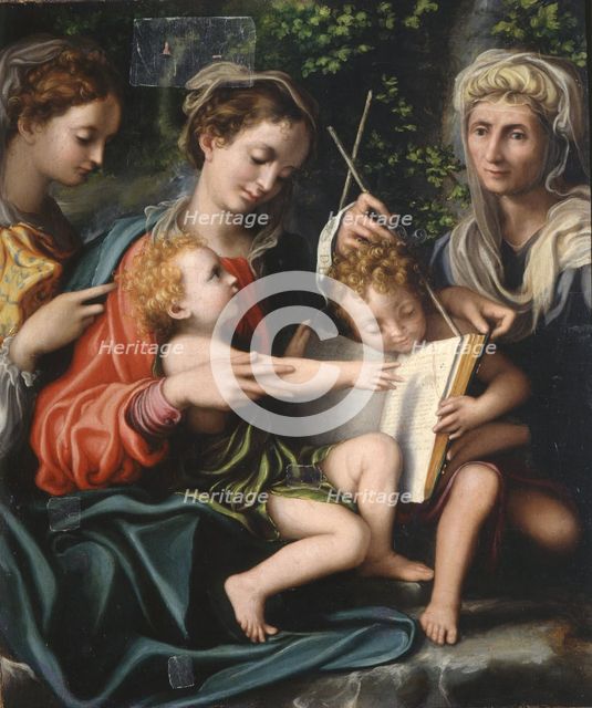 Virgin and Child with Saints John the Baptist, Mary Magdalen and Elizabeth, ca 1529. Artist: Gandini del Grano, Giorgio (c. 1500-1538)