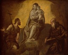 Virgin and Child with Saints John the Baptist and Anthony Abbot, 1575/1625. Creator: Unknown