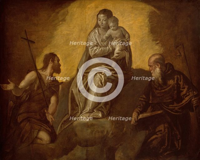 Virgin and Child with Saints John the Baptist and Anthony Abbot, 1575/1625. Creator: Unknown.