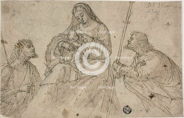 Virgin and Child with Saints John the Baptist and Roch, 1530/45. Creator: Benedetto Carpaccio.