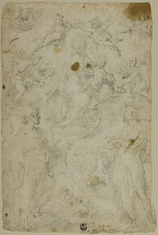 Virgin and Child with Saints Peter and John the Baptist (recto); Saint John the Baptist..., n.d. Creator: Pietro d'Asaro