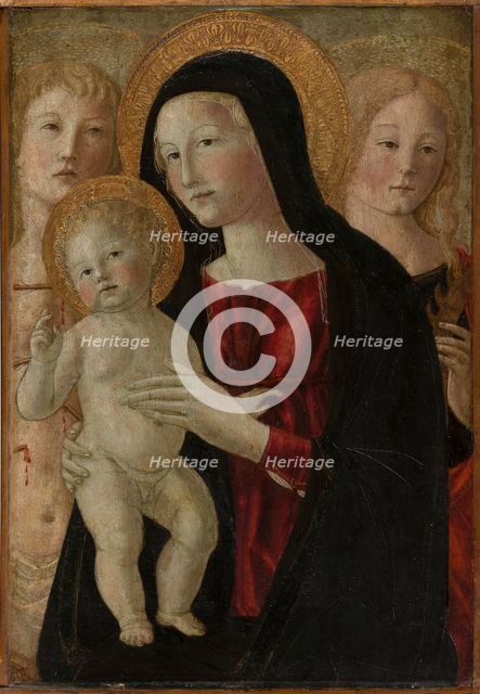 Virgin and Child with Saints Sebastian and Catherine of Alexandria, c1490-1500. Creator: Neroccio di Bartolomeo di Benedetto de' Landi workshop.