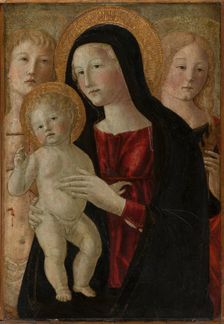 Virgin and Child with Saints Sebastian and Catherine of Alexandria, c1490-1500. Creator: Neroccio di Bartolomeo di Benedetto de Landi workshop