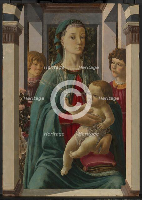 Virgin and Child with Two Angels, 1465/75. Creator: Francesco Botticini.