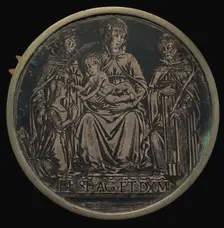 Virgin and Child with Two Martyrs and Donor. Creator: Unknown