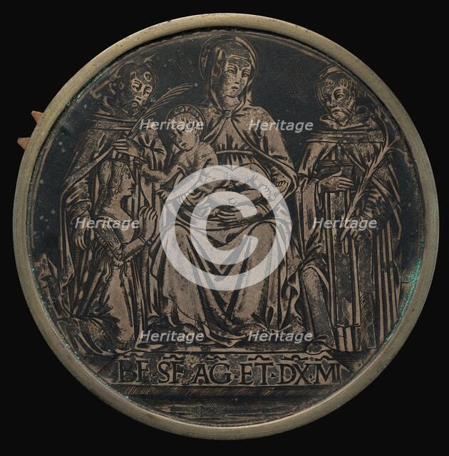 Virgin and Child with Two Martyrs and Donor. Creator: Unknown.