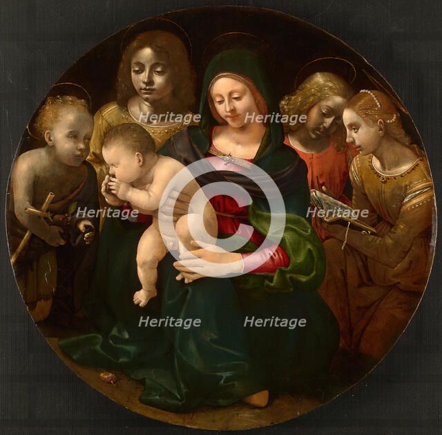 Virgin and Child with the Young Saint John the Baptist, Saint Cecilia, and Angels, c. 1505. Creator: Piero di Cosimo.