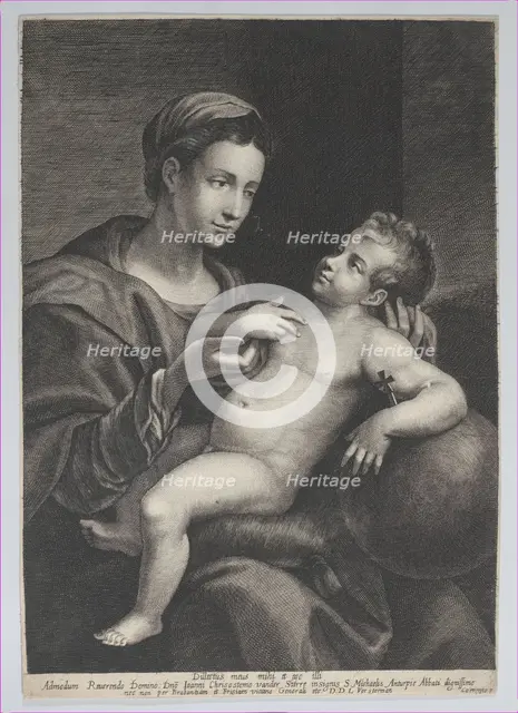 Virgin and Child, with the Christ child leaning against an orb, 1628. Creator: Lucas Vorsterman.