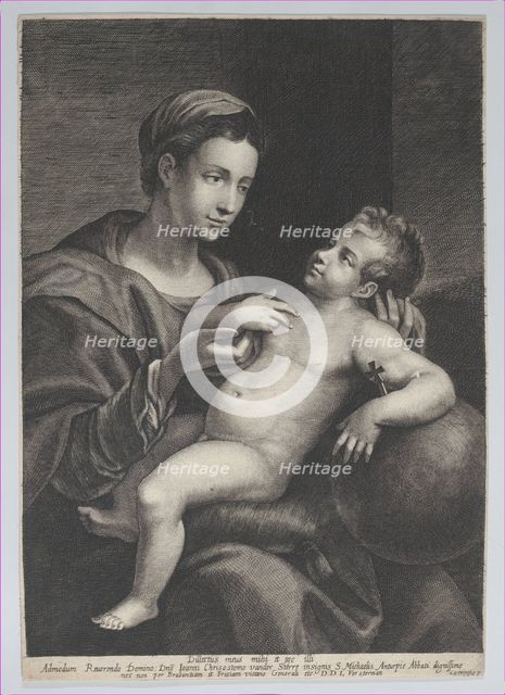 Virgin and Child, with the Christ child leaning against an orb, 1628. Creator: Lucas Vorsterman.