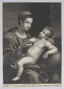 Virgin and Child, with the Christ child leaning against an orb, 1628. Creator: Lucas Vorsterman