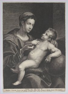 Virgin and Child, with the Christ child leaning against an orb, 1628. Creator: Lucas Vorsterman