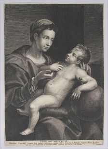 Virgin and Child, with the Christ child leaning against an orb, 1628. Creator: Lucas Vorsterman