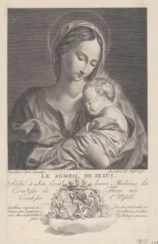 Virgin and Child, with the Christ child sleeping in her arms (Le Someil de Jesus), 1743-1807. Creator: Franz Gabriel Fiessinger
