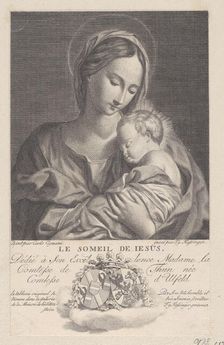 Virgin and Child, with the Christ child sleeping in her arms (Le Someil de Jesus), 1743-1807. Creator: Franz Gabriel Fiessinger